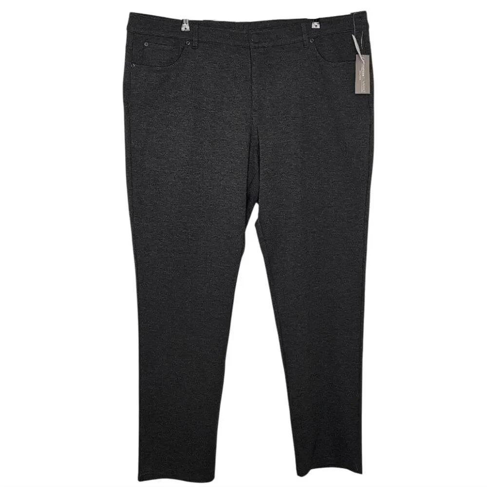 C J Banks Charcoal Gray Signature Tapered Leg Slimming Pants Size 22W